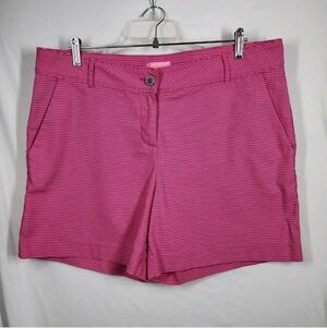Isaac Mizrahi Shorts 16 Pink White Diamonds Allover Print Approx 38" Waist